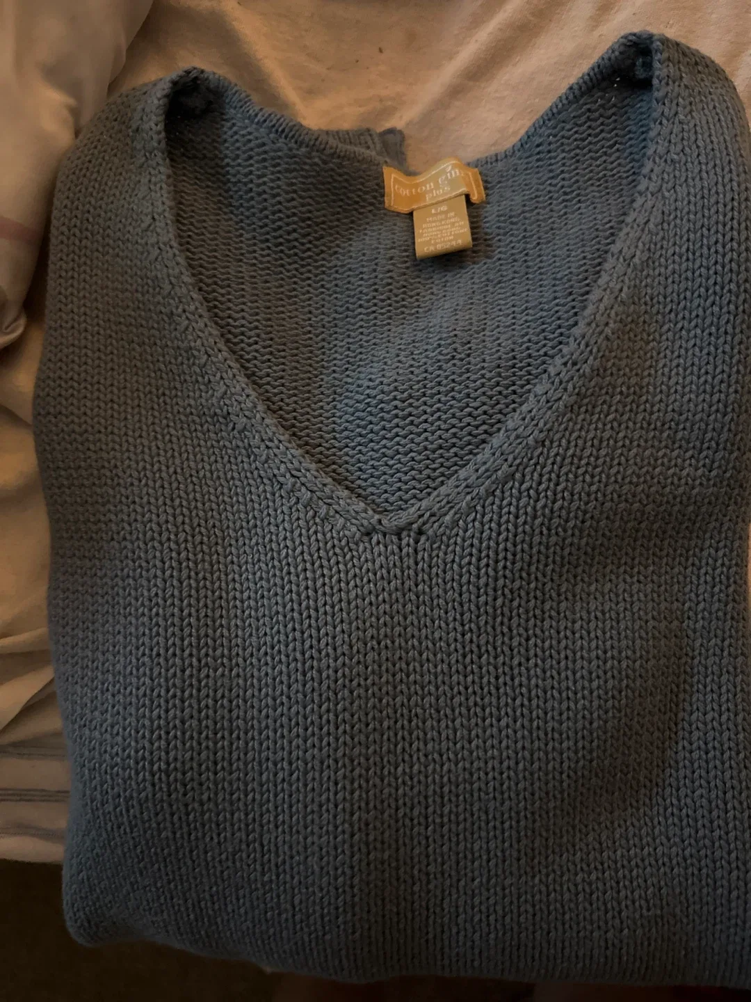 Cotton Ginny Plus Blue Knit Sweater Size 2X image indicator(2)