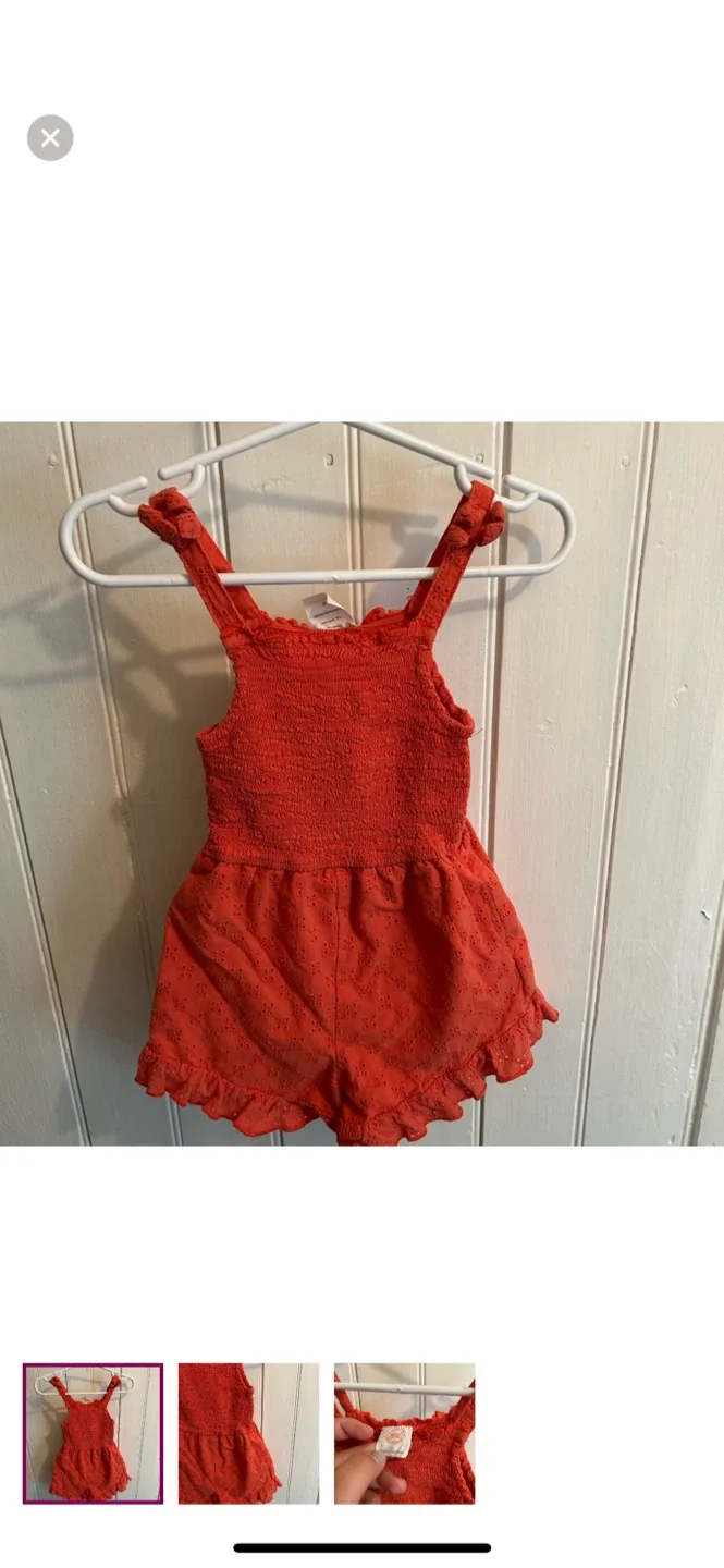 Wonder Nation Orange Romper - Size 3T