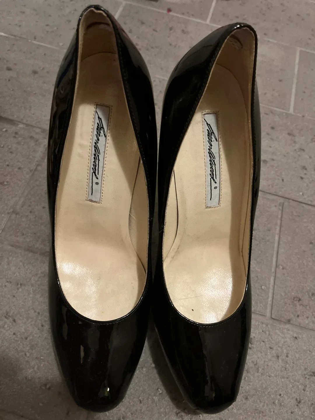Brian Atwood Black Patent Leather Heels - Size 8