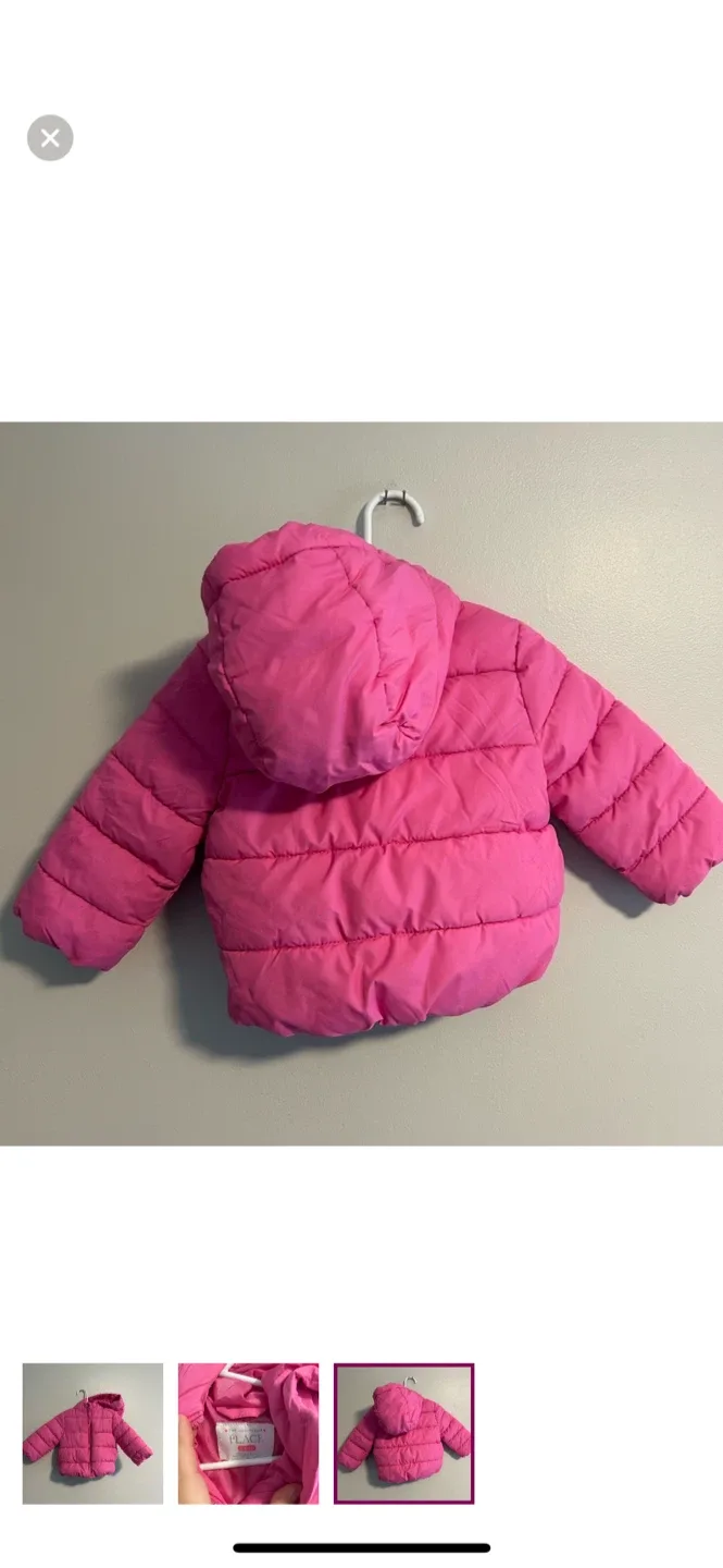The Children's Place Pink Puffer Jacket (12-18M) image indicator(3)