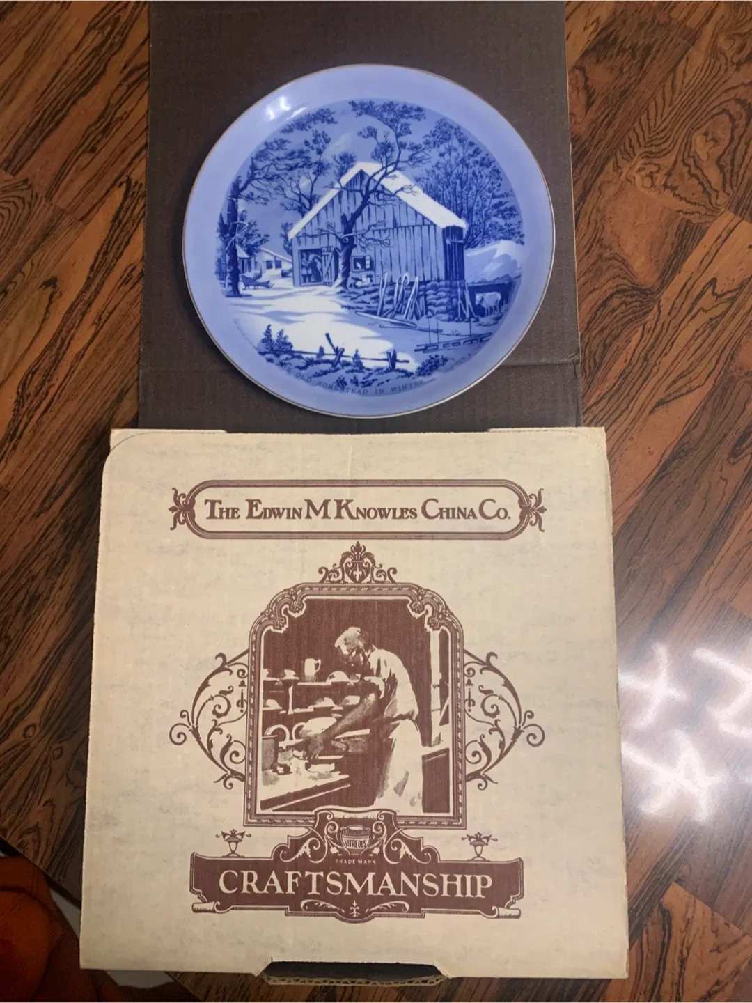 Edwin M Knowles China Co. "The Old Homestead" Plate