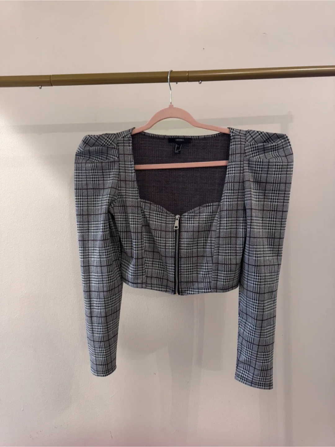 Forever 21 Plaid Crop Top - Size M