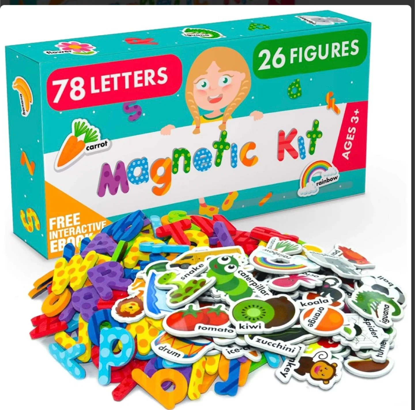 Magnetic Letters & Figures Kit - Ages 3+