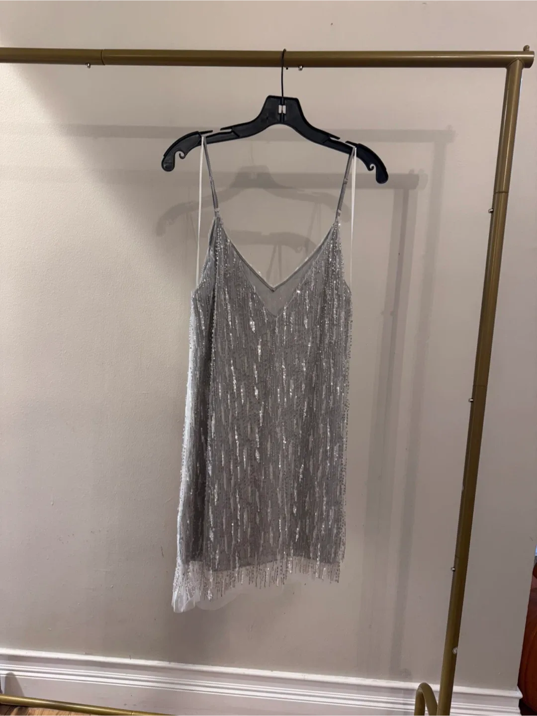 Zara Silver Sequin Mini Dress - Size M image indicator(2)