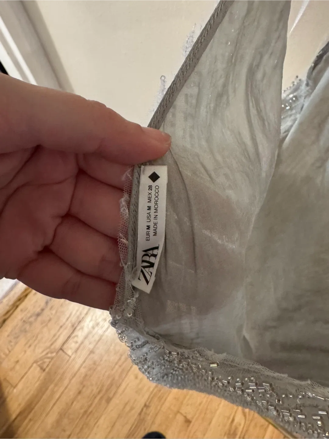 Zara Silver Sequin Mini Dress - Size M image indicator(4)