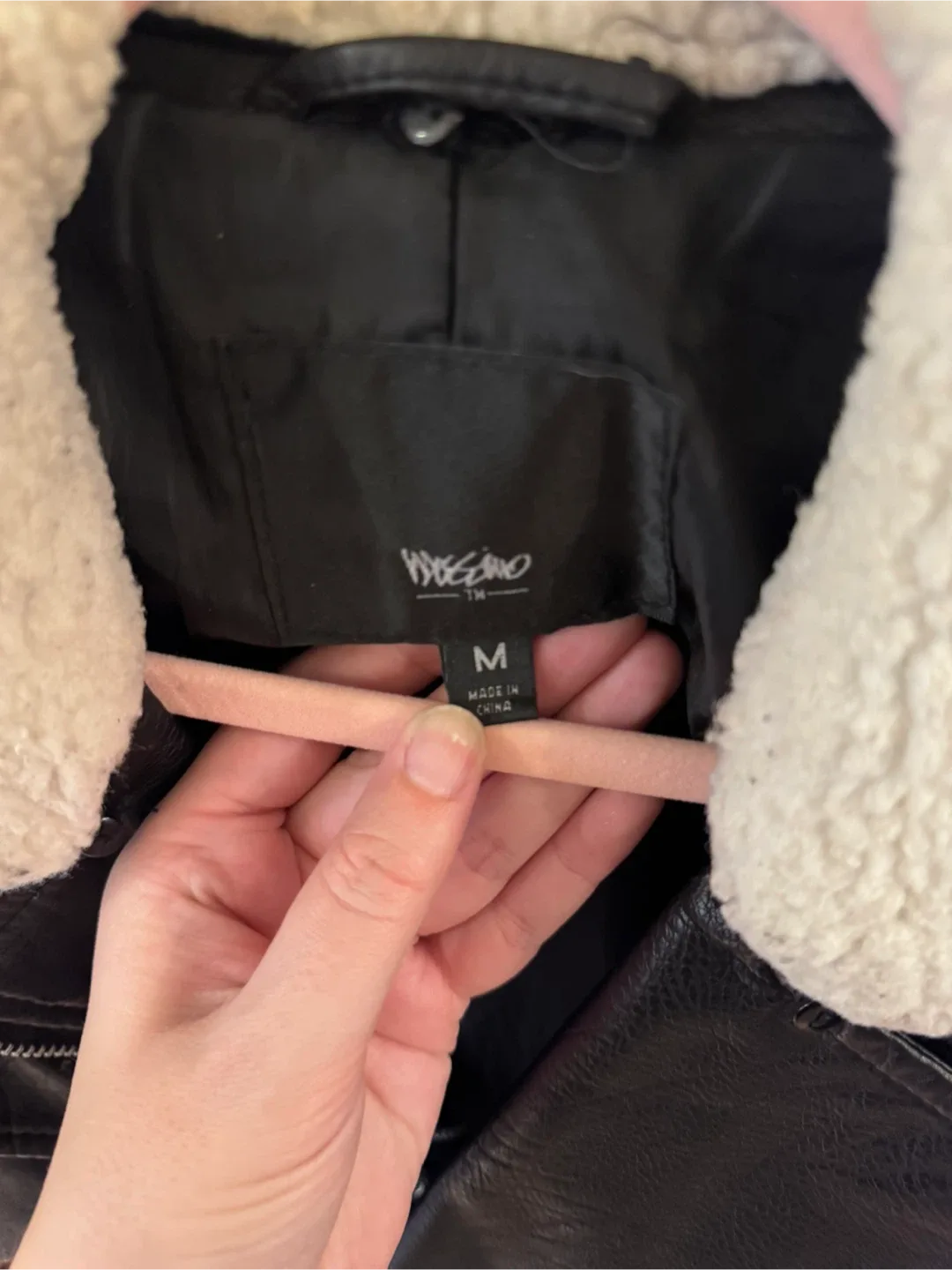 Mossimo Black Faux Leather Jacket - Size M image indicator(6)