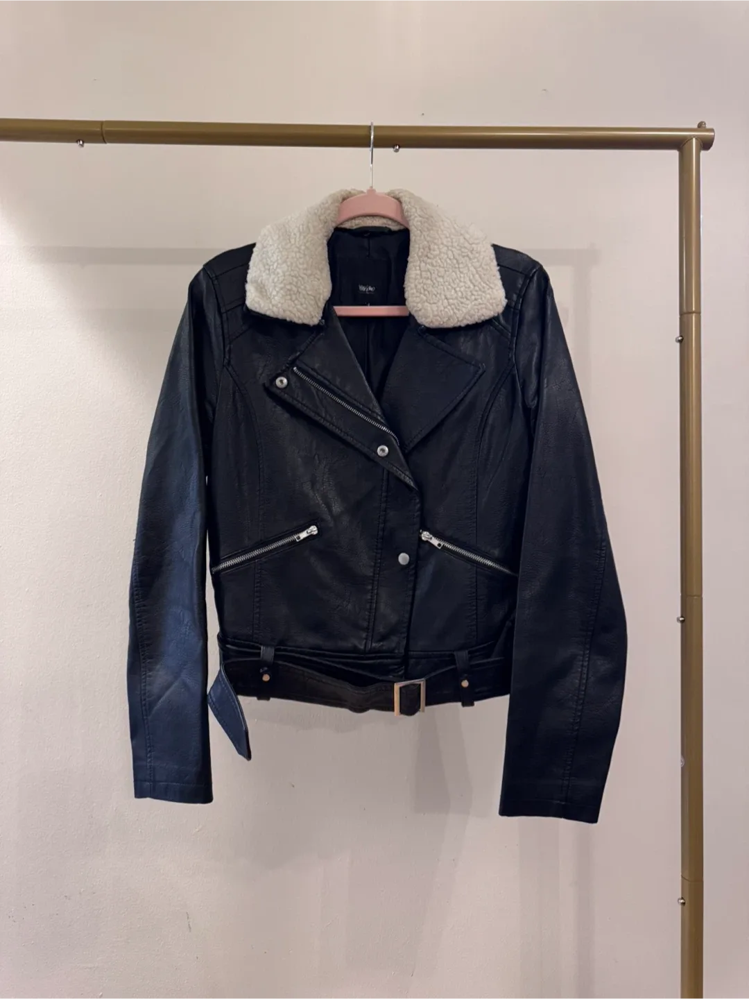 Mossimo Black Faux Leather Jacket - Size M