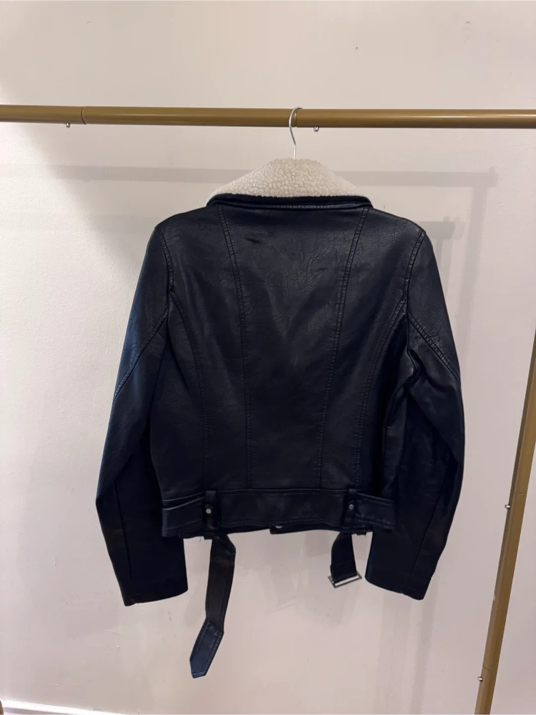 Mossimo Black Faux Leather Jacket - Size M image indicator(7)