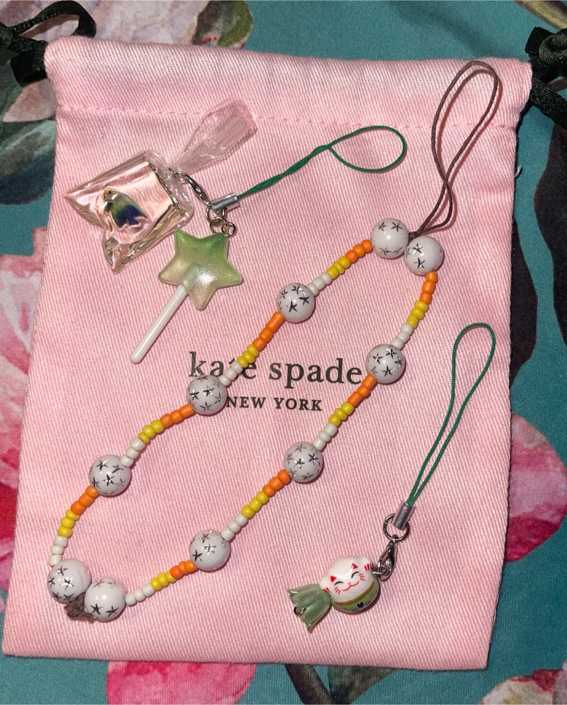 3 Phone Accessories: 1 Phone Lanyard and 2 Phone Charms image indicator(2)