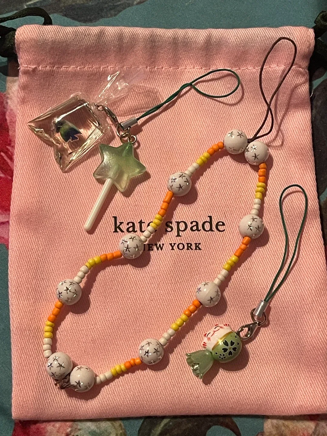 3 Phone Accessories: 1 Phone Lanyard and 2 Phone Charms image indicator(3)