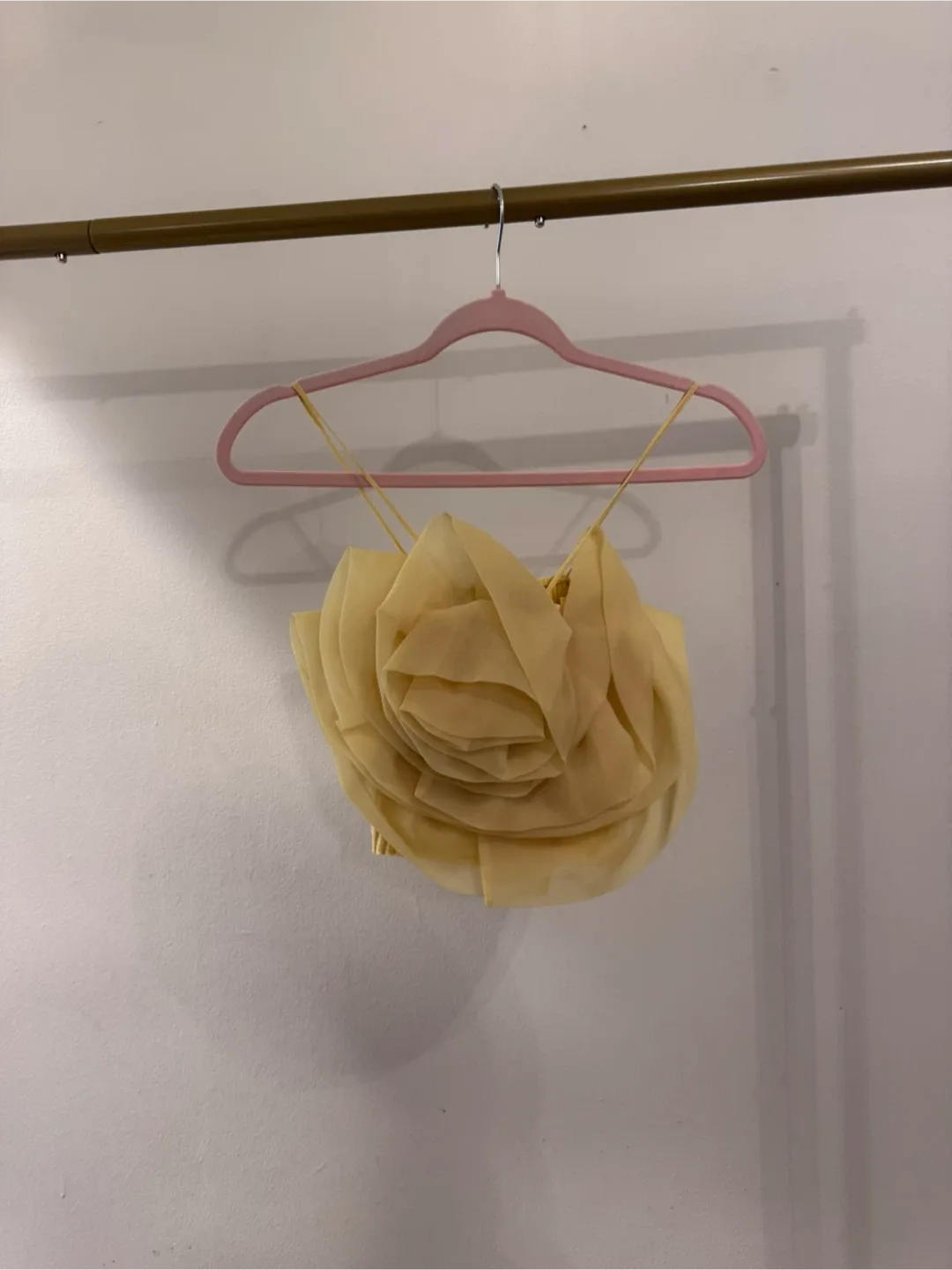 Zara Yellow Floral Knit Top Size M