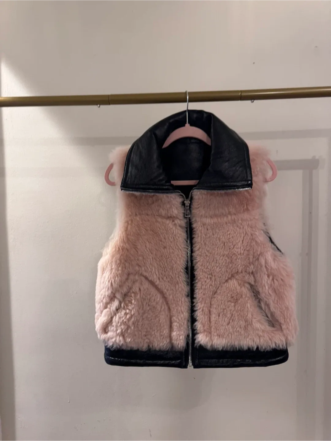 Pink Faux Fur Vest