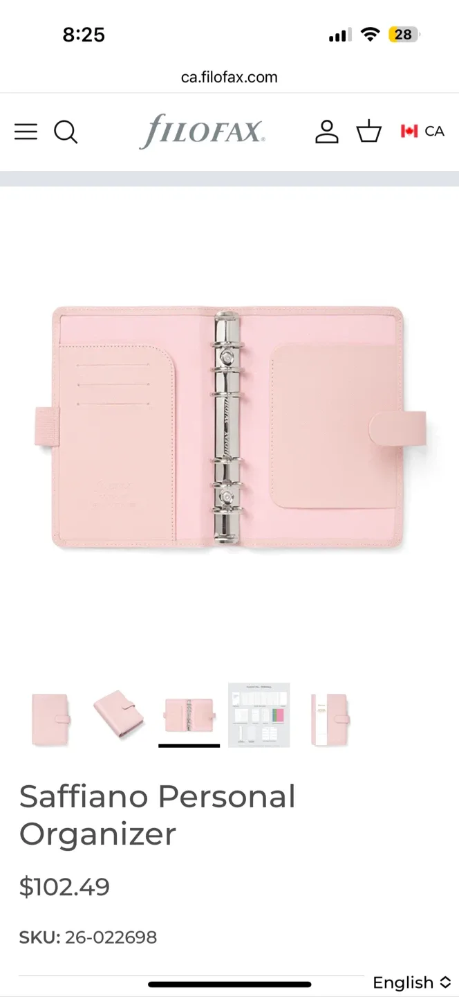 Filofax Saffiano Personal Organizer - Gold image indicator(10)