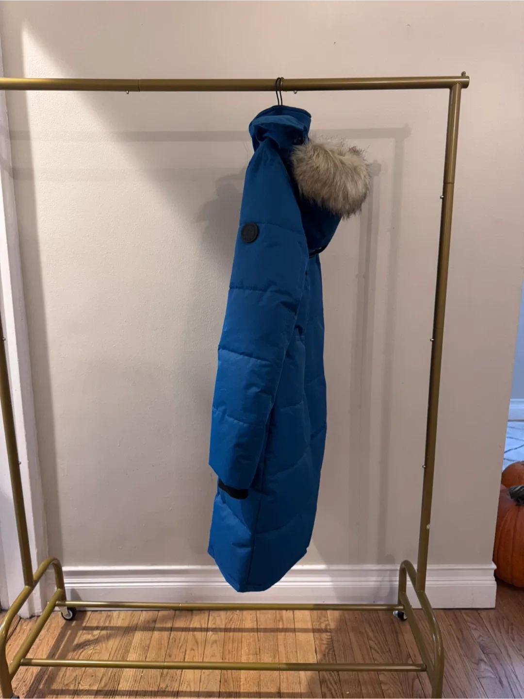 Noize Blue Puffer Coat with Fur Hood image indicator(2)