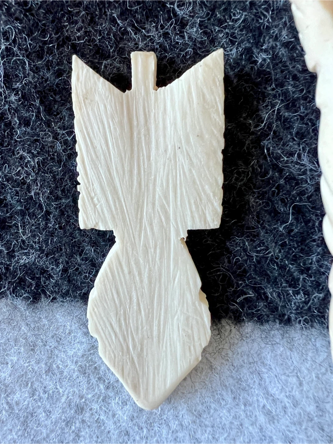 Vintage Hand Carved Bone Pendants - Set of 3 - photo 5