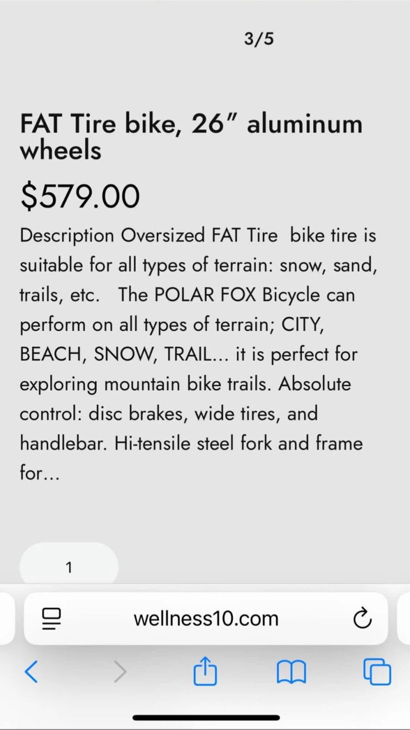 Moving Out Sale - Polar Fox Fat Tire Bike - 26" - - photo 2