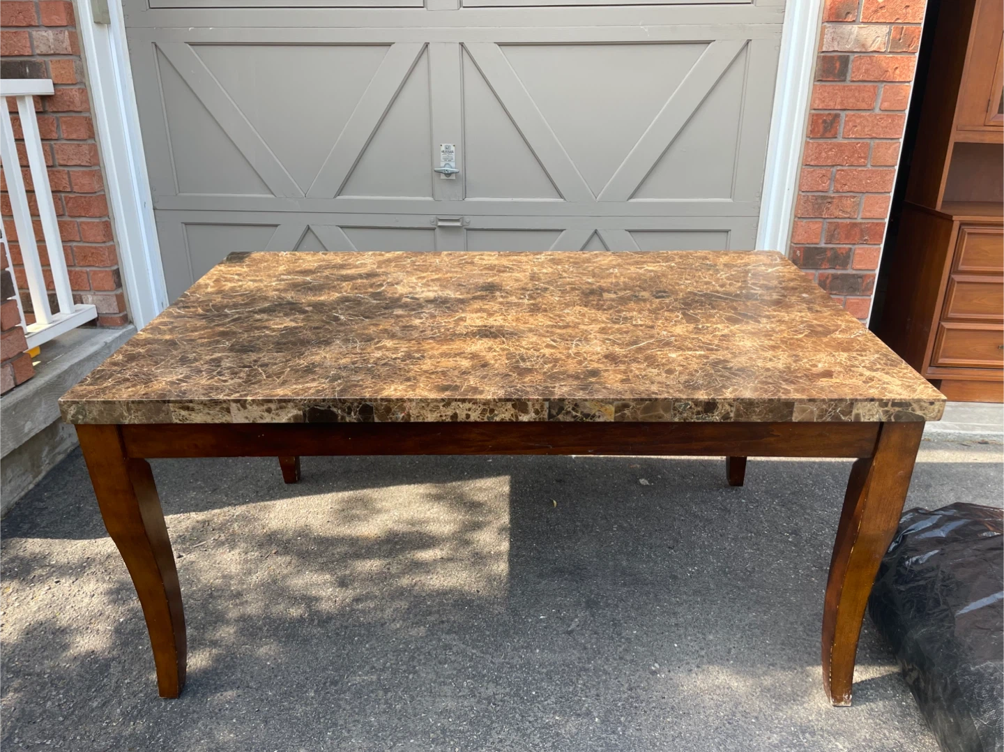 Brown Marble Patterned Dining Table - photo 3