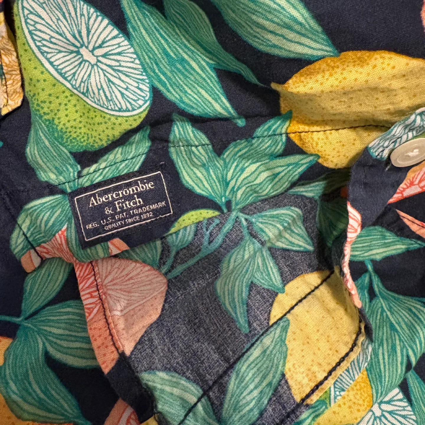 Abercrombie & Fitch Citrus Short Sleeve Button Down Shirt Size S image indicator(5)