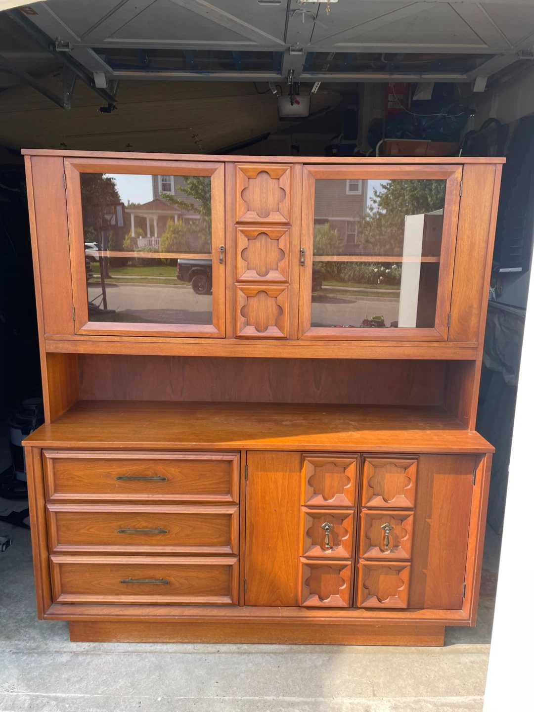 1970s Vintage Wooden Hutch - photo 4