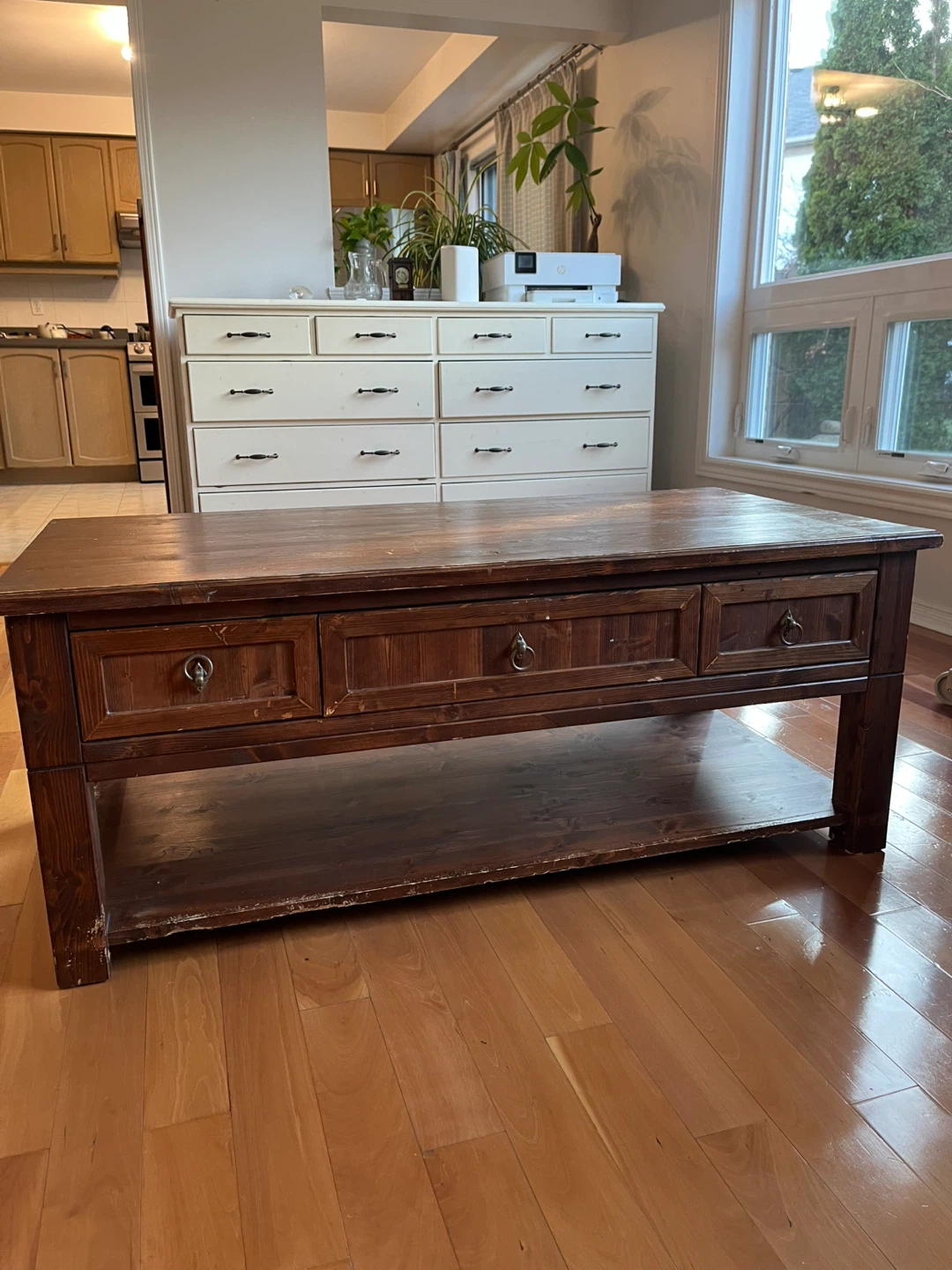 Handmade solid wood coffee table.