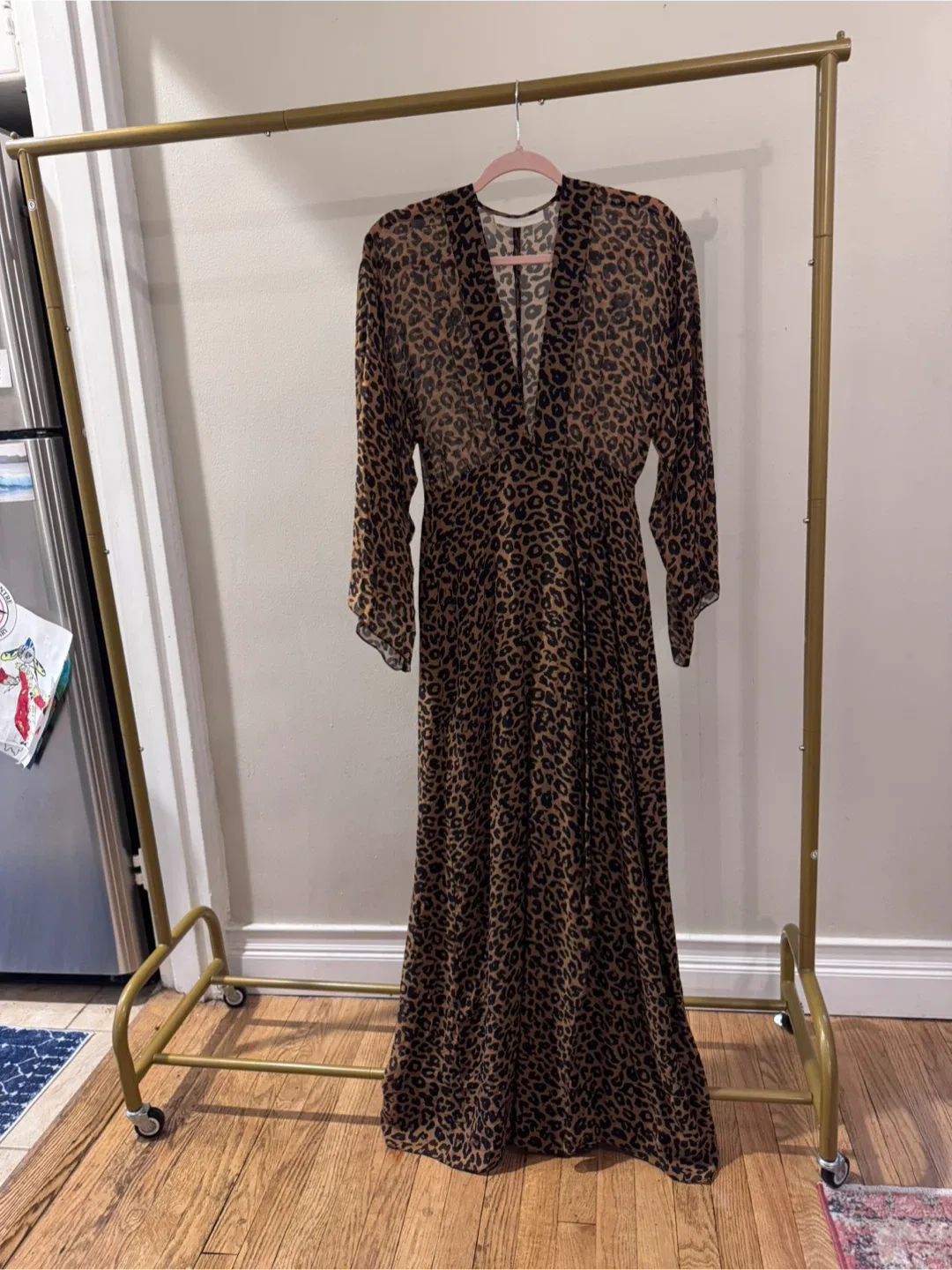 Michelle Mason Leopard Print Maxi Dress