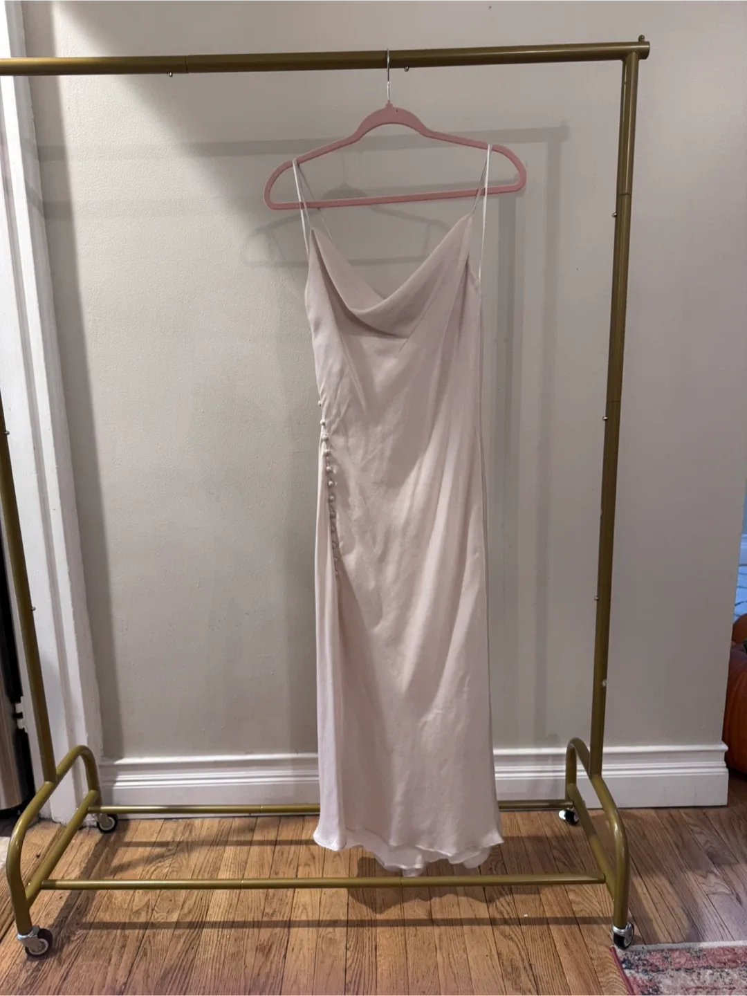 Zara Ivory Satin Slip Dress