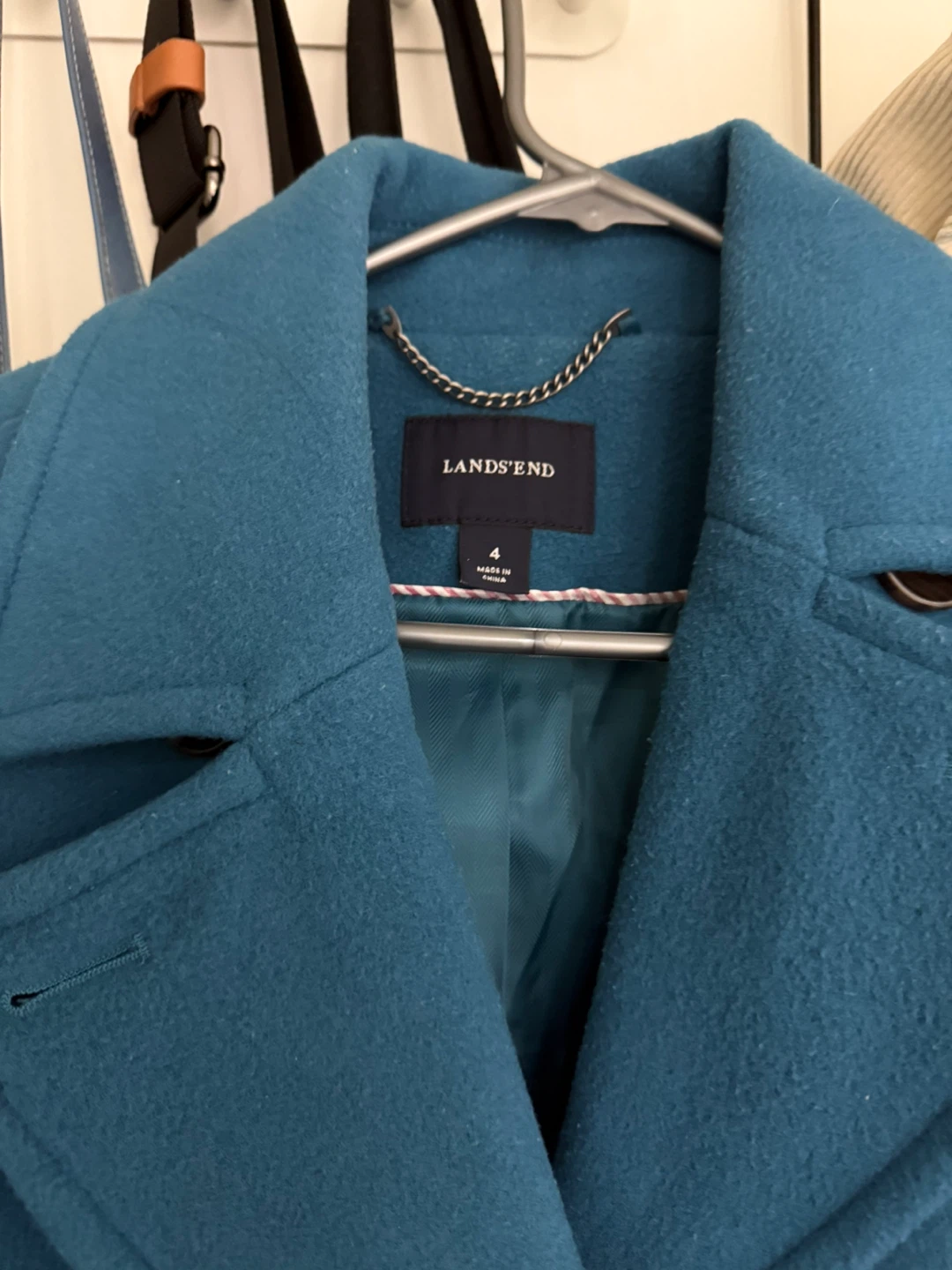 Lands' End Teal Pea Coat - Size 4 - photo 2