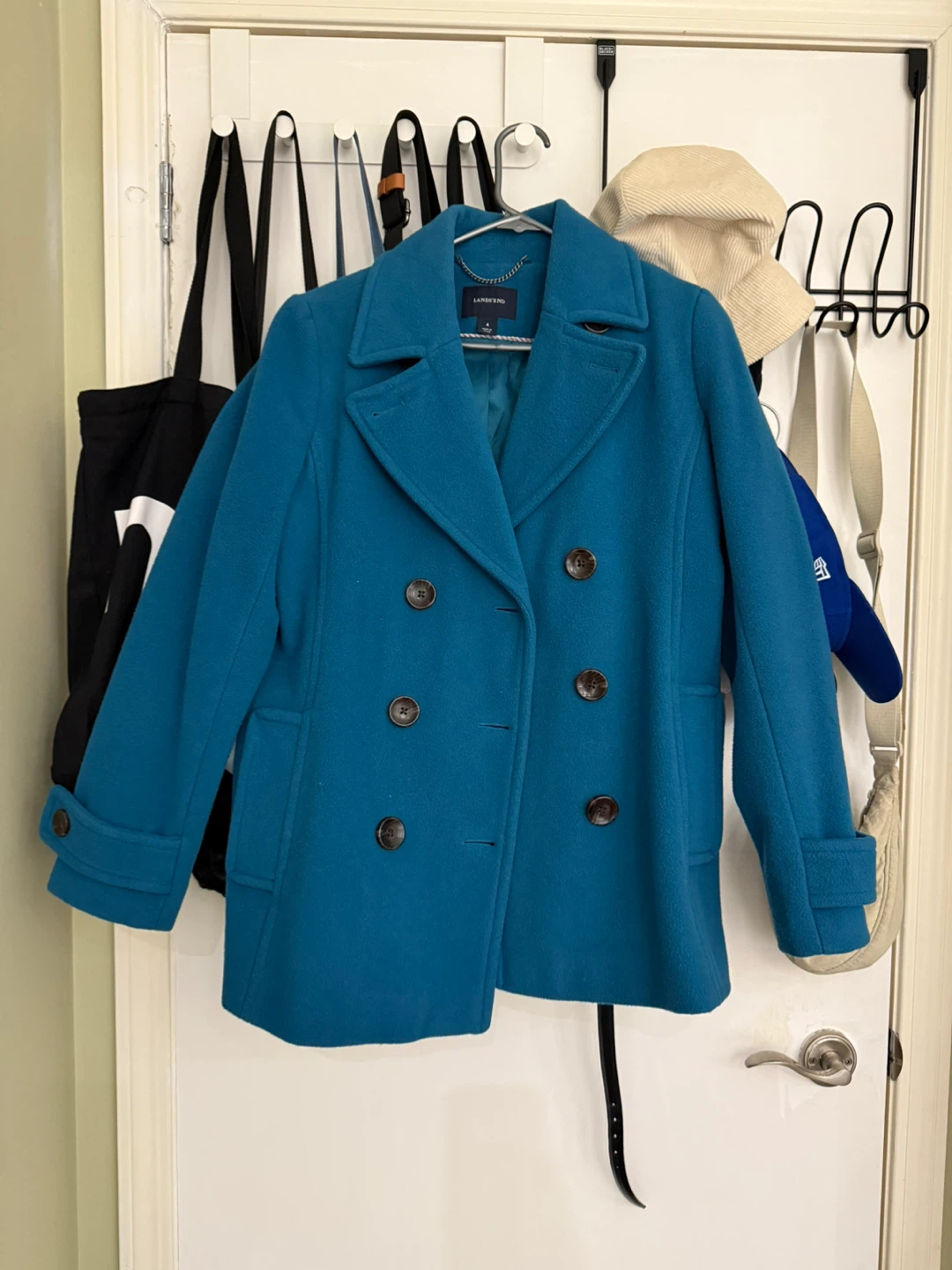 Lands' End Teal Pea Coat - Size 4