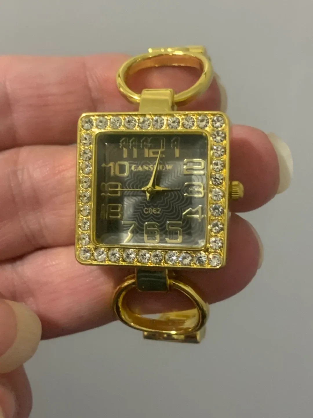 Cansnow Gold Tone Cuff Watch