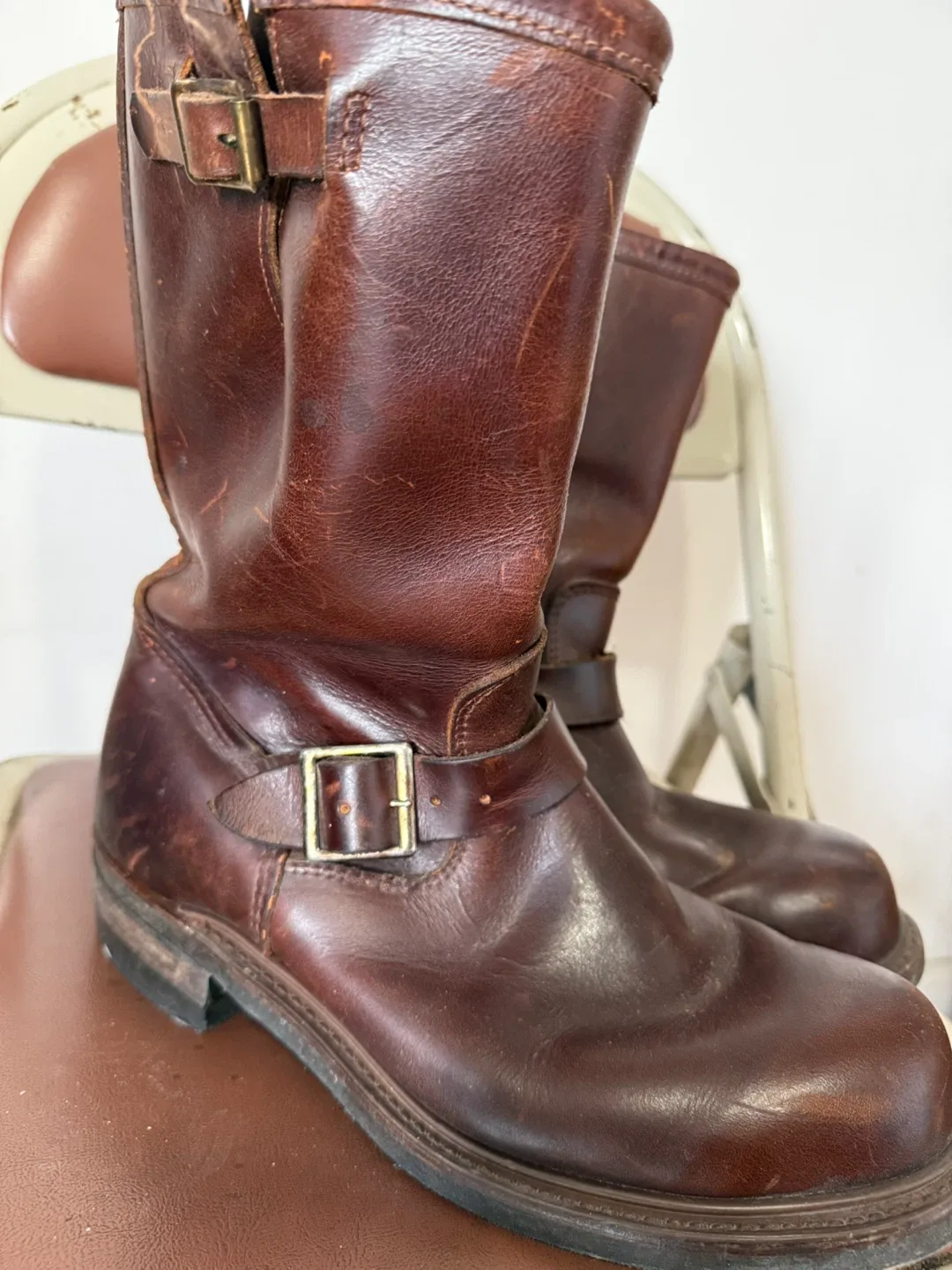 Durango Brown Leather Engineer Boots - Size 10