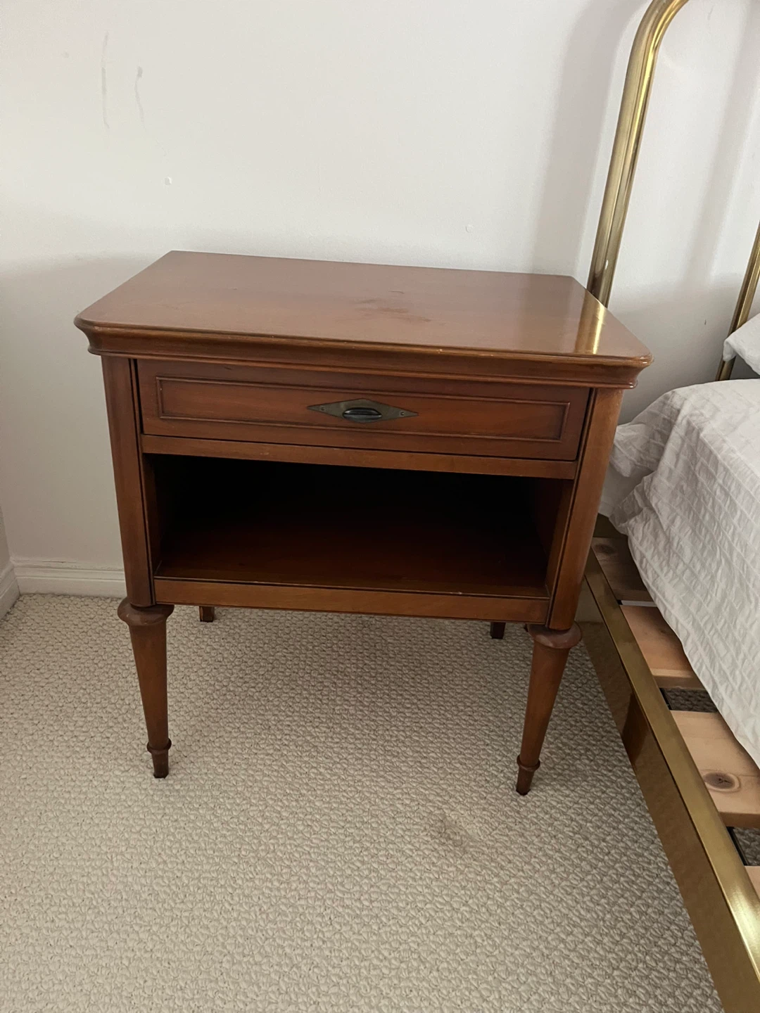 Wooden Nightstand with Drawer
