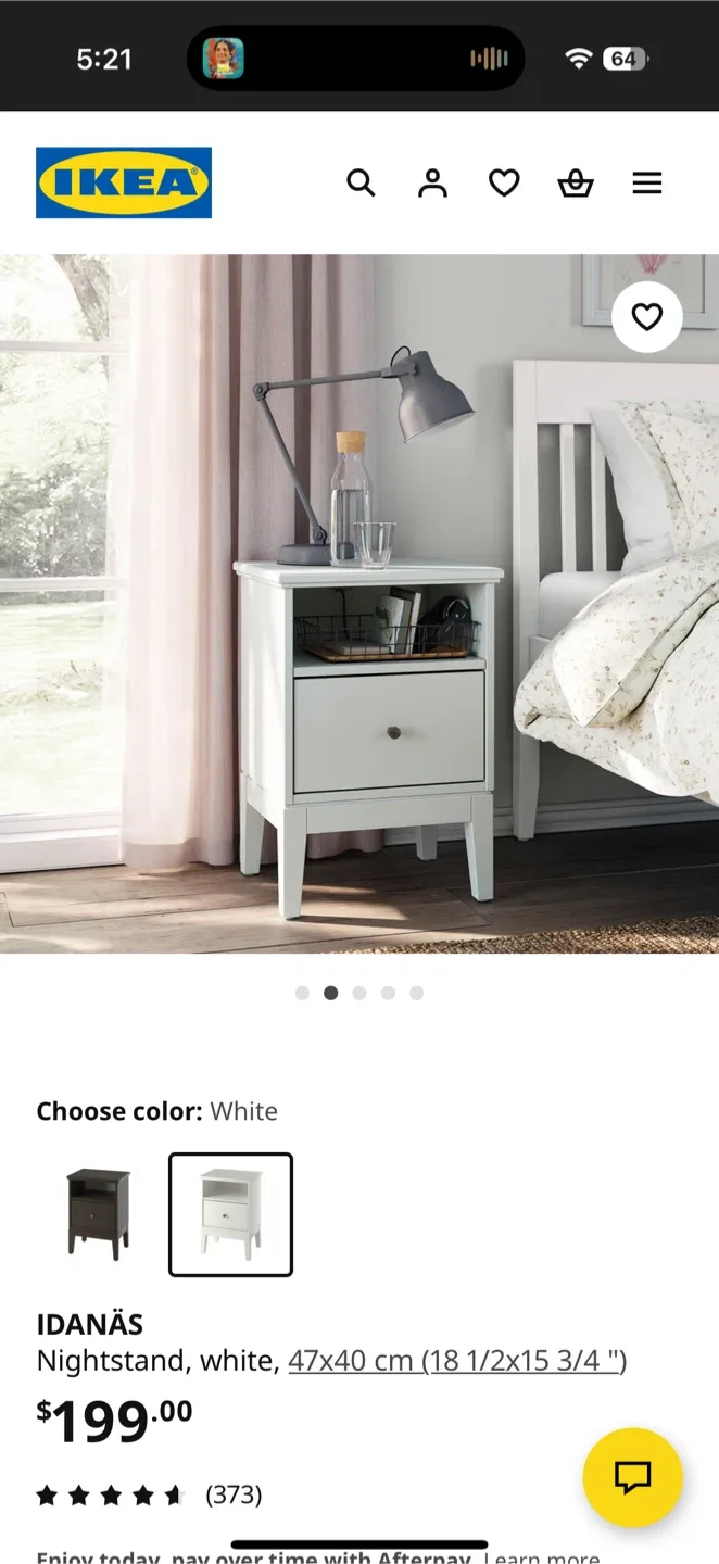 IKEA IDANÄS White Nightstand