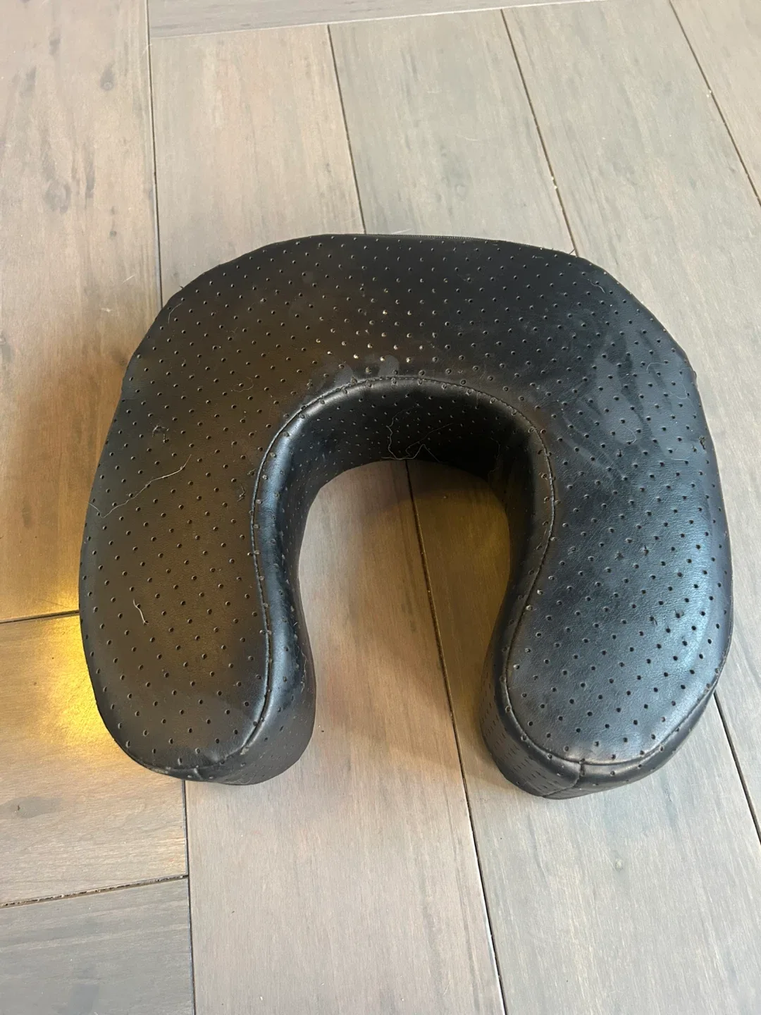 Black Leather Travel Neck Pillow