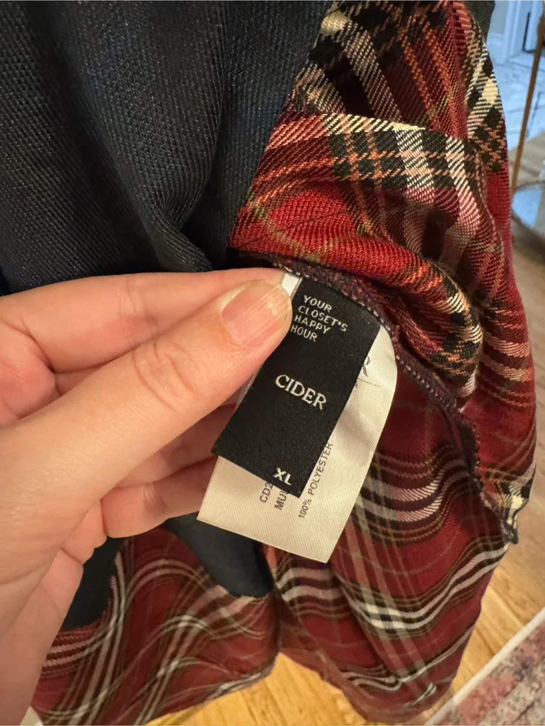 Cider Plaid Patchwork Midi Skirt - Size XL image indicator(4)