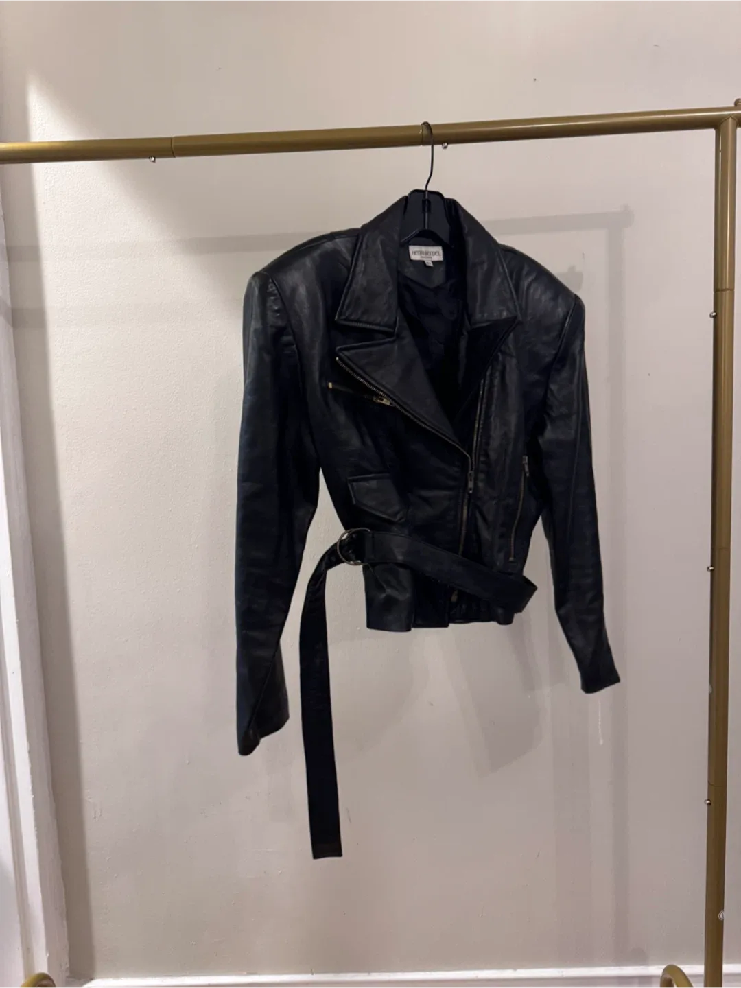 Henri Bendel Black Leather Jacket Size 10