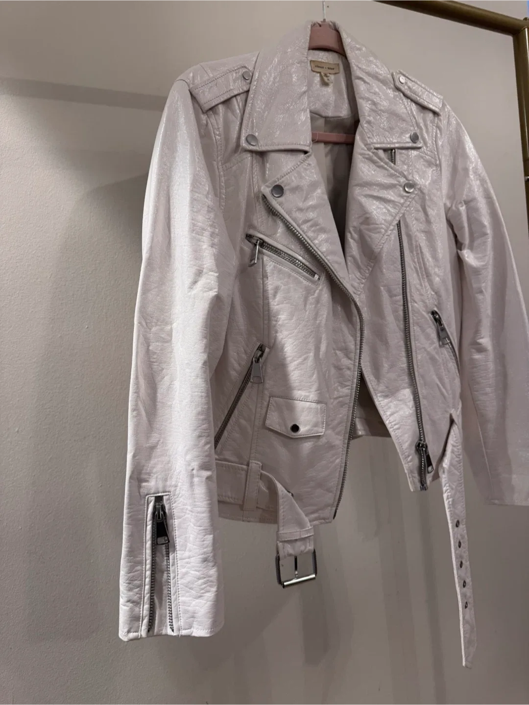 Silence + Noise White Moto Jacket - Size M image indicator(2)