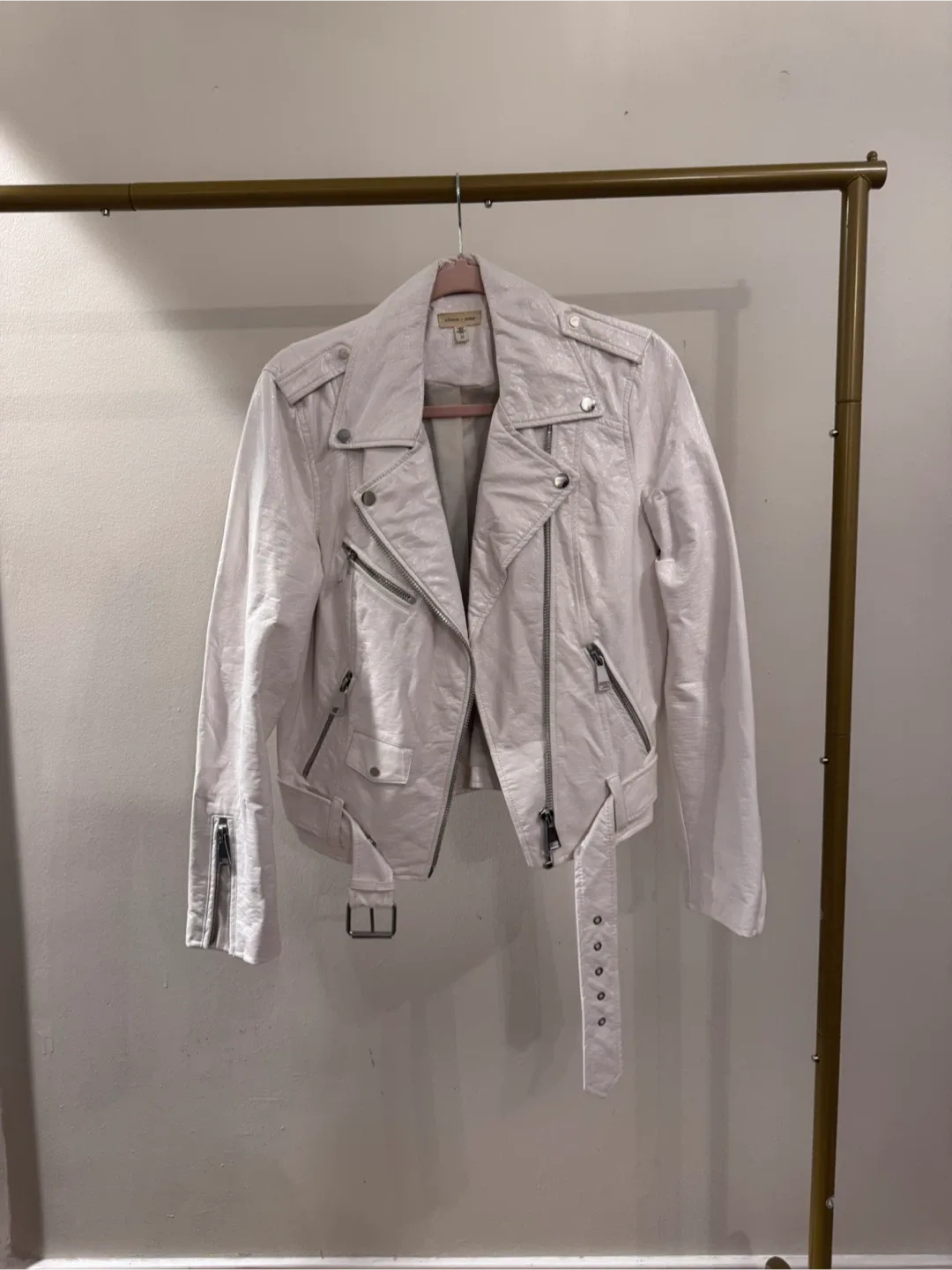 Silence + Noise White Moto Jacket - Size M