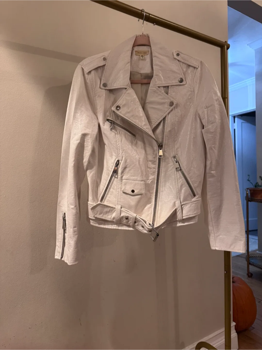 Silence + Noise White Moto Jacket - Size M image indicator(6)