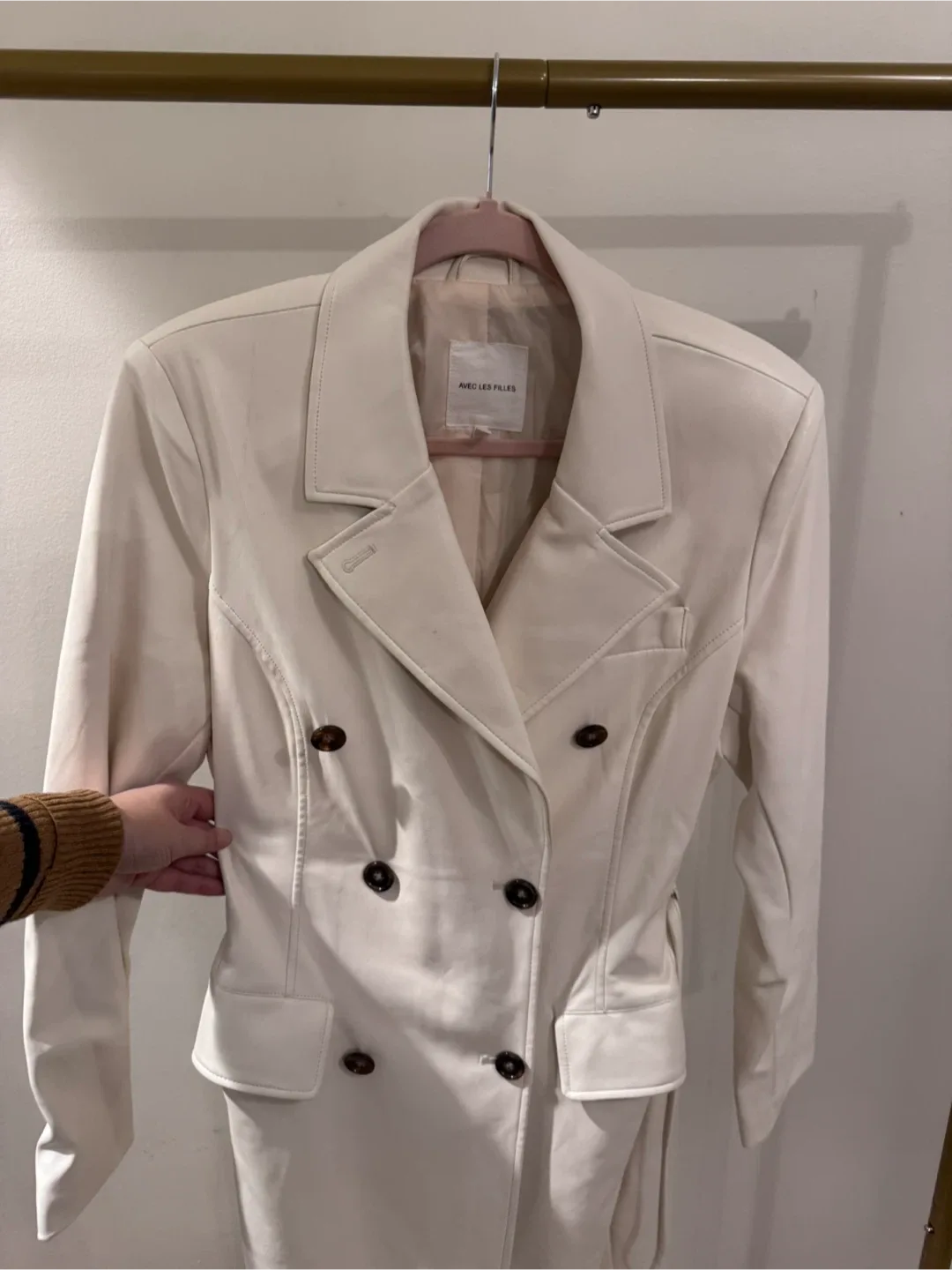 Avec Les Filles Cream Trench Coat - Size L image indicator(2)