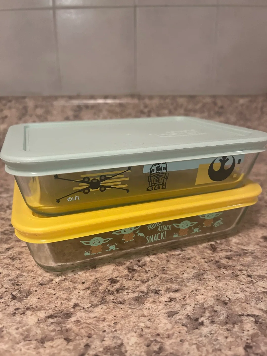 💫 NEW Star Wars Pyrex 3 Cup Glass Containers