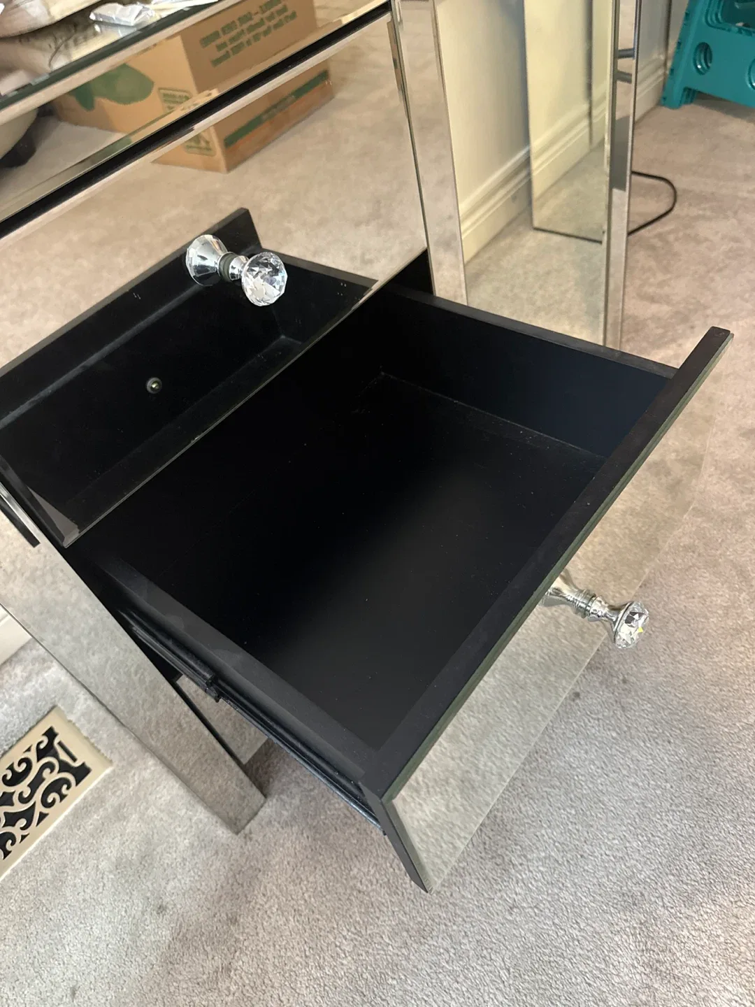 Mirrored 3-Drawer Nightstand image indicator(3)
