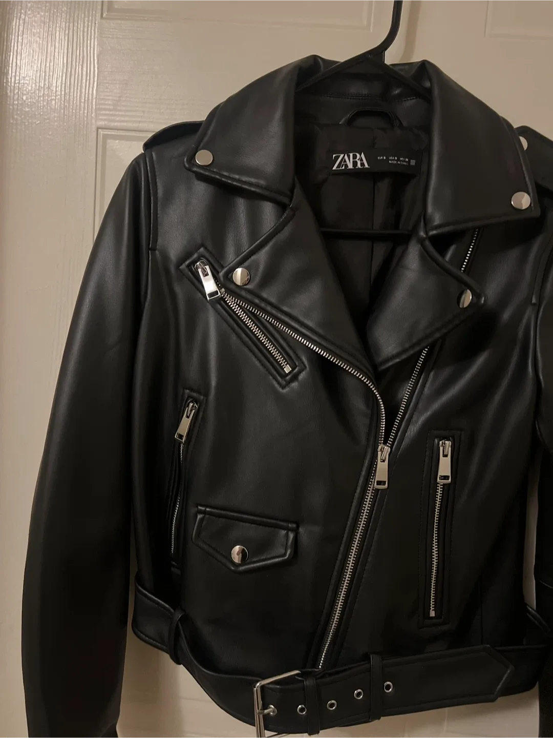Zara Faux Leather Biker Jacket image indicator(2)