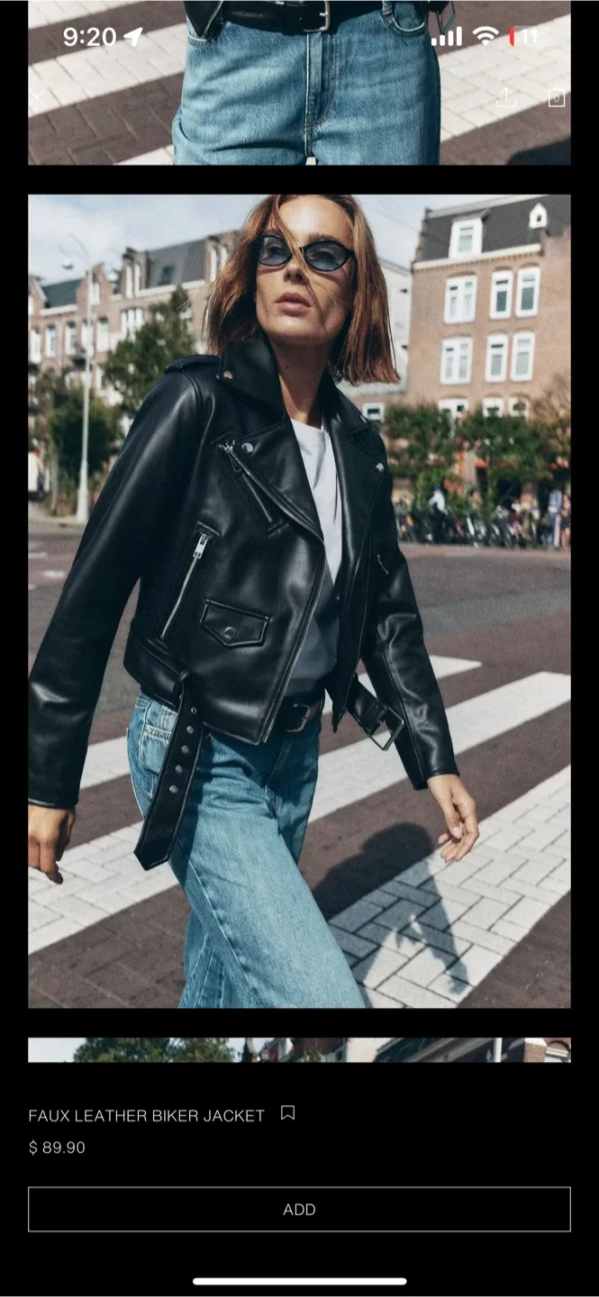 Zara Faux Leather Biker Jacket image indicator(6)