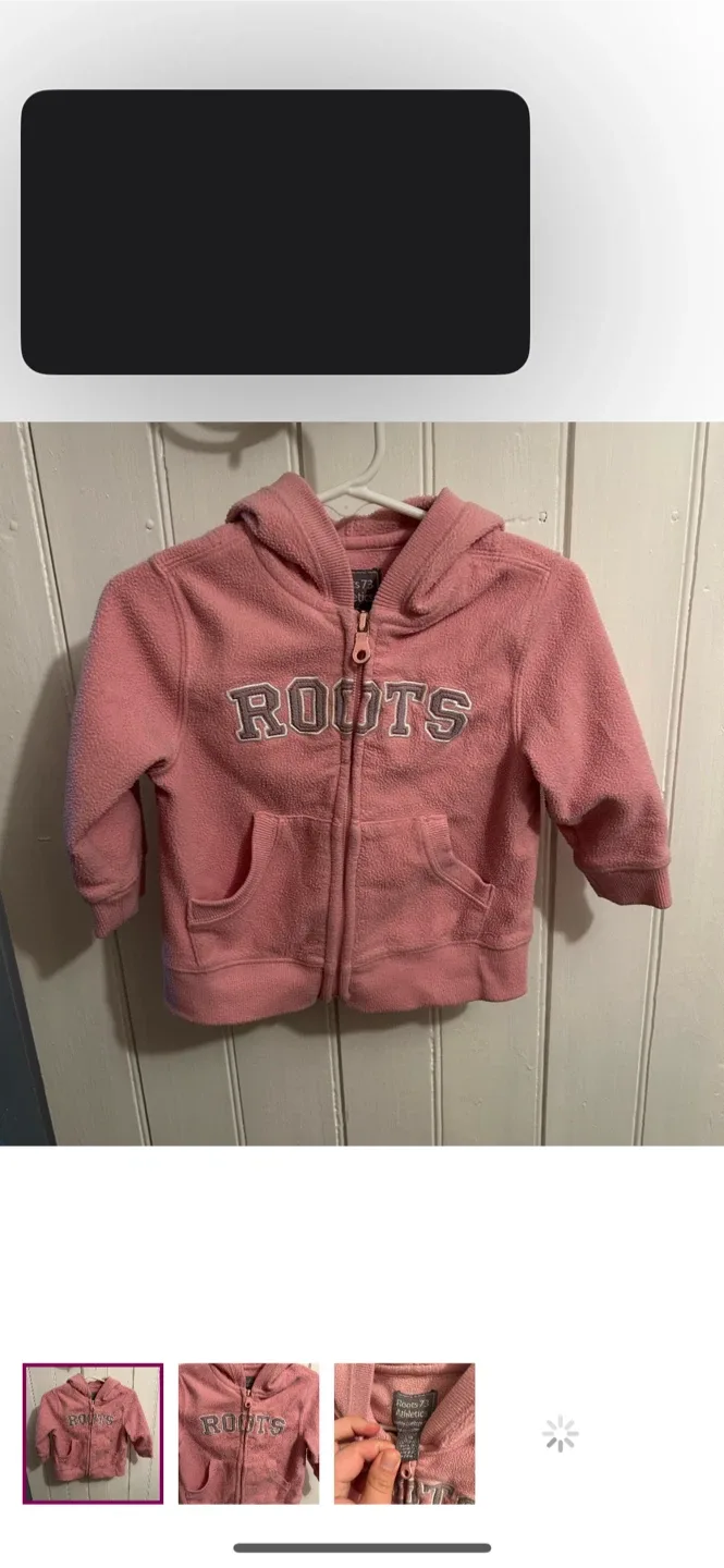 Roots 73 Athletics Pink Fleece Hoodie L/G (12-18M)