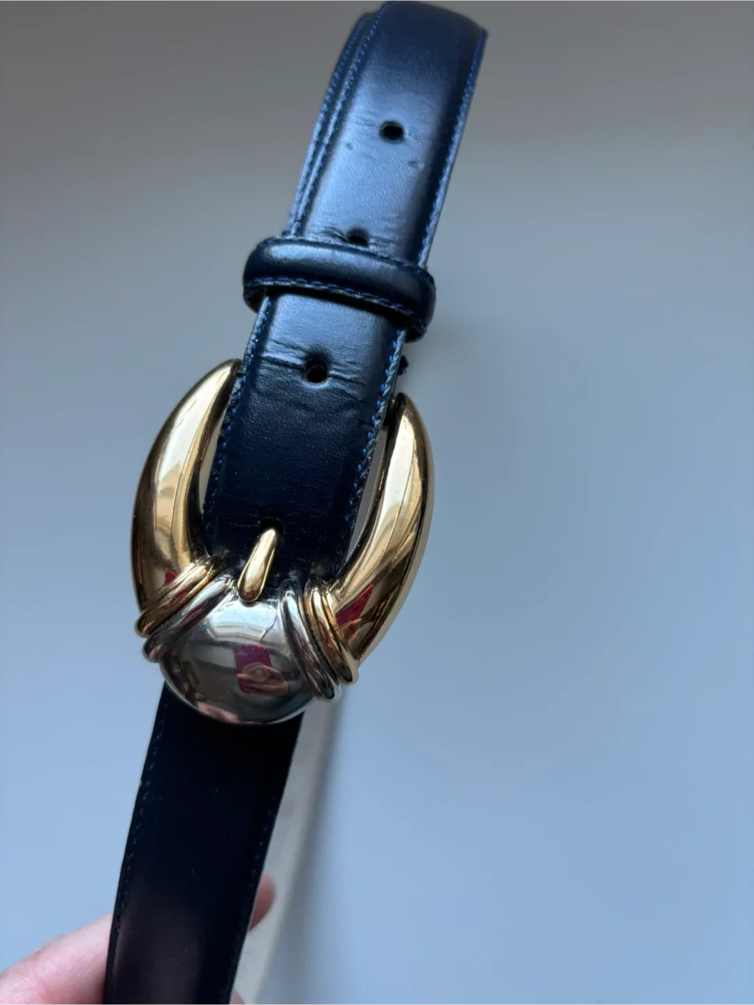 Liz Claiborne Navy Blue Leather Belt Medium