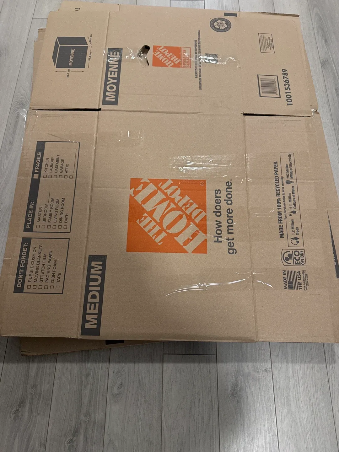 Home Depot Medium  Moving Boxes