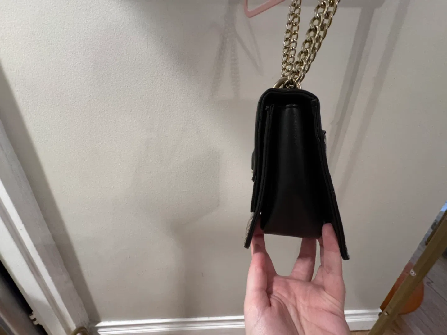 Nine West Snakeskin & Black Chain Crossbody Bag image indicator(3)