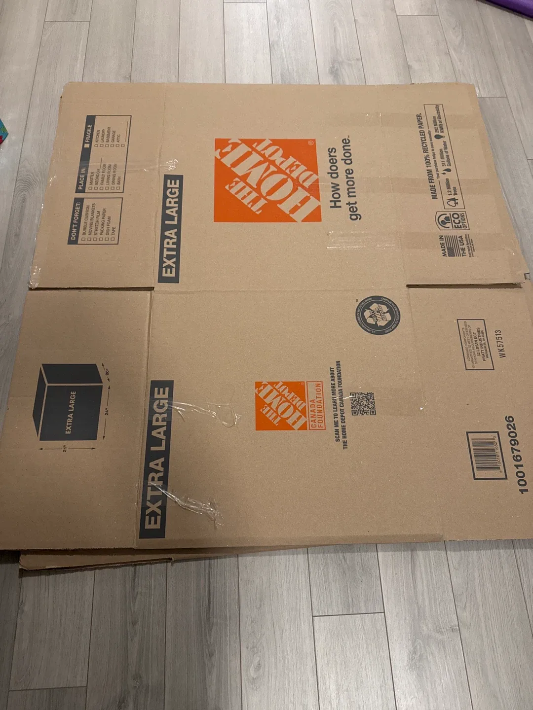 Home Depot Extra Large Moving Box