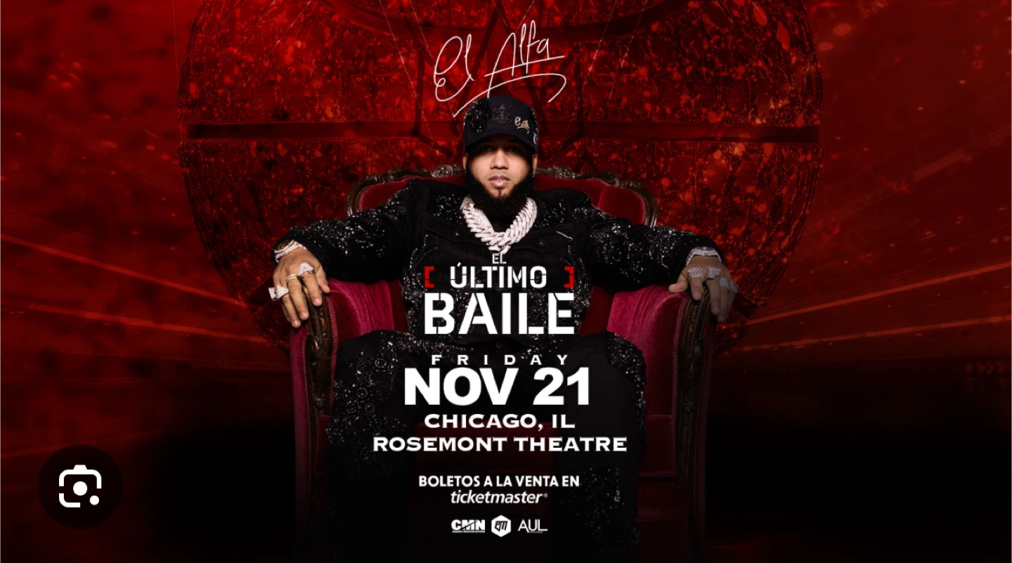 Two El Alfa Concert Tickets - Chicago/Rosemont Nov 21