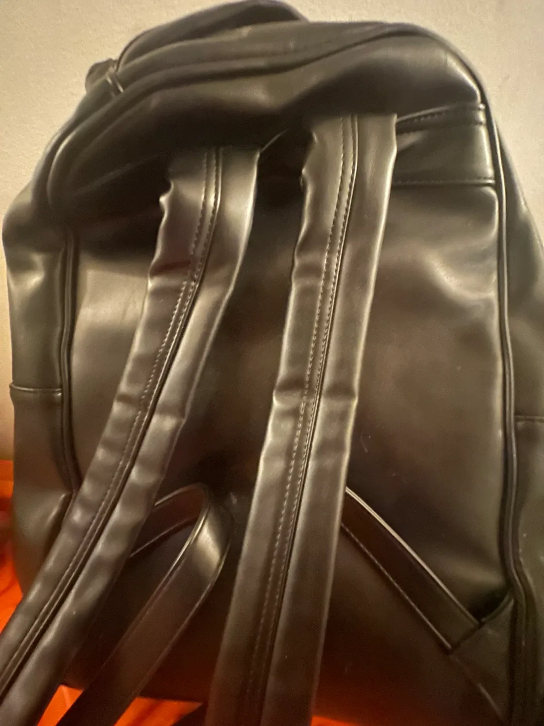 Lion Embossed Black Backpack image indicator(2)